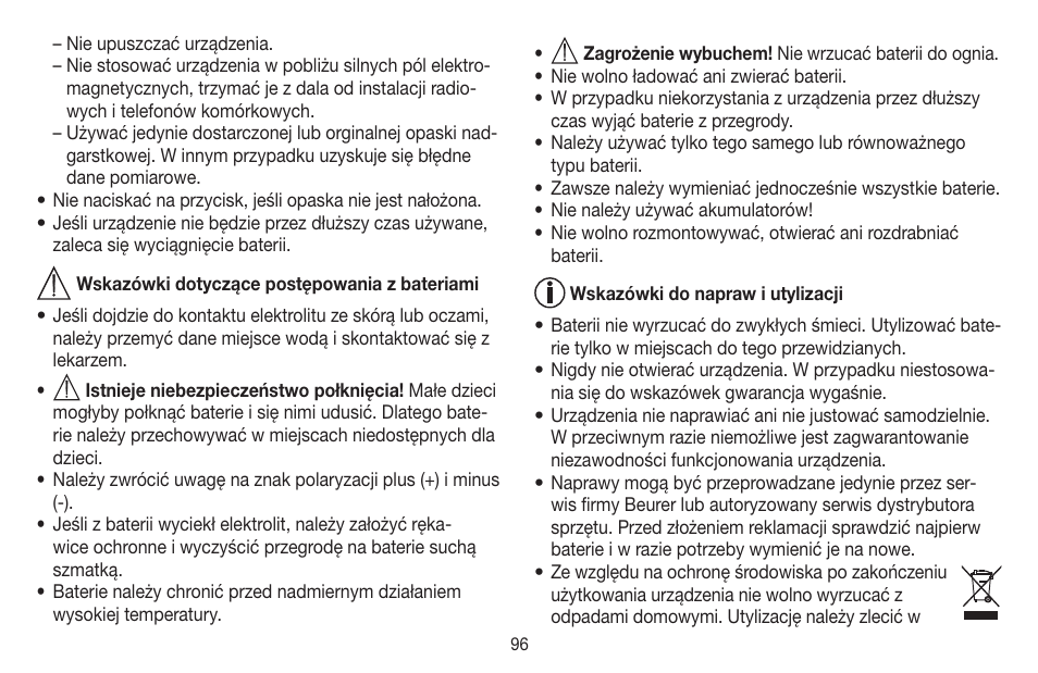 Beurer BC 58 User Manual | Page 96 / 108