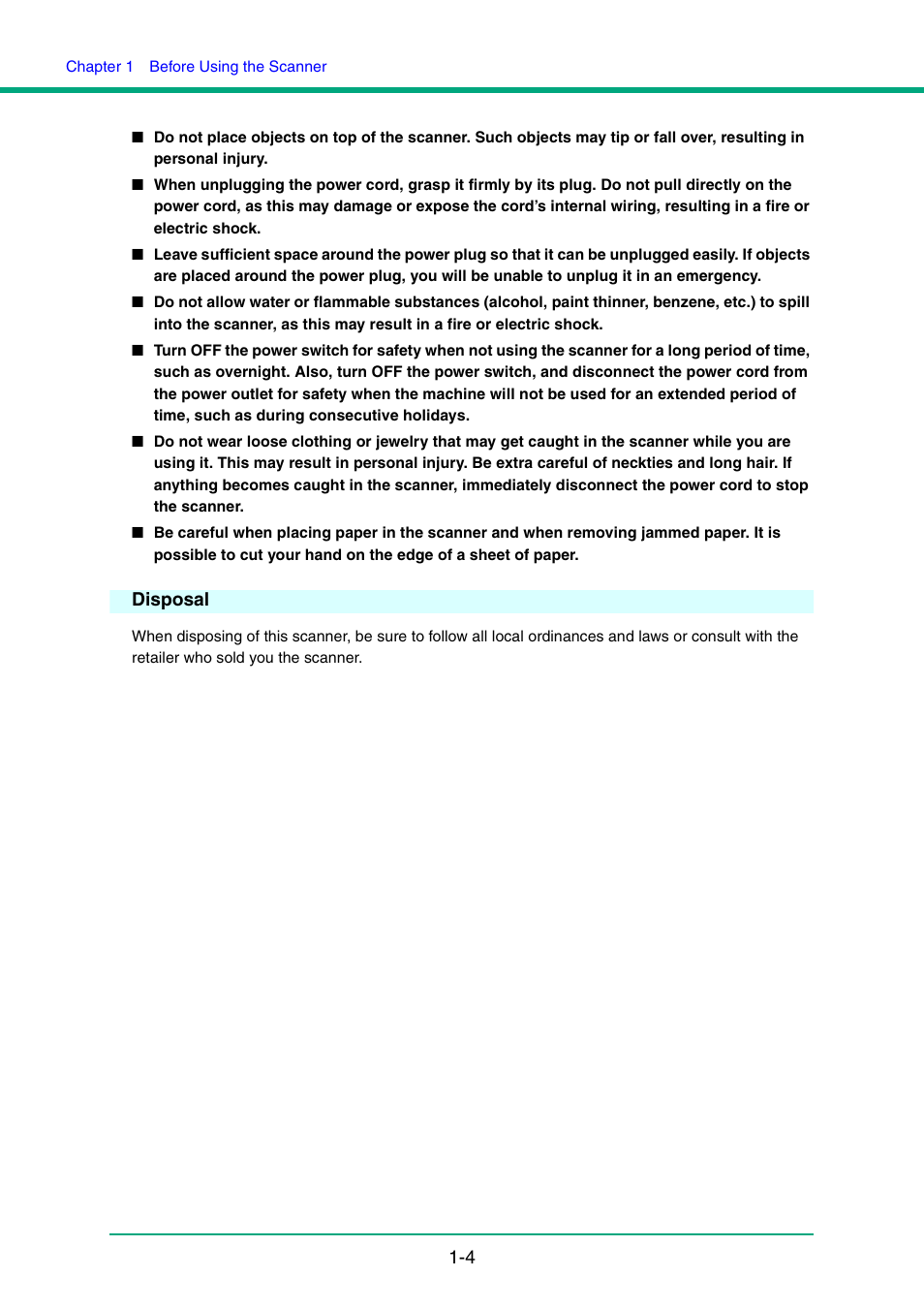 Disposal, Disposal -4 | Canon IMAGE FORMULA DR-6010C User Manual | Page 11 / 142