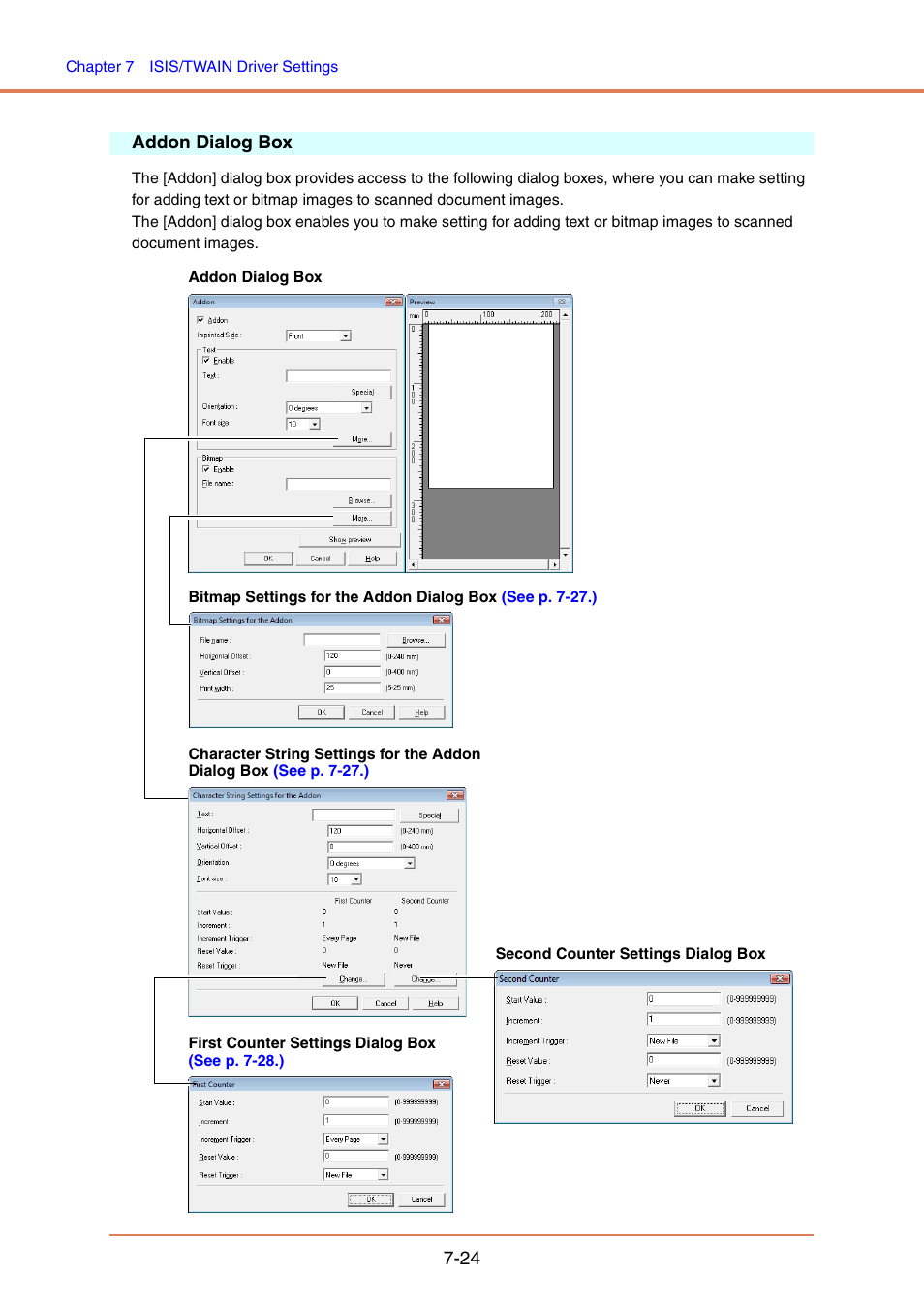 Addon dialog box, Addon dialog box -24, 24 addon dialog box | Canon IMAGE FORMULA DR-6010C User Manual | Page 119 / 142