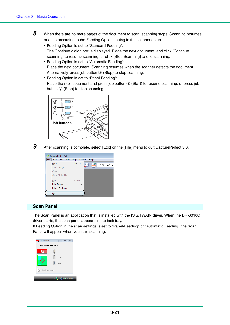 Scan panel, Scan panel -21 | Canon IMAGE FORMULA DR-6010C User Manual | Page 51 / 142