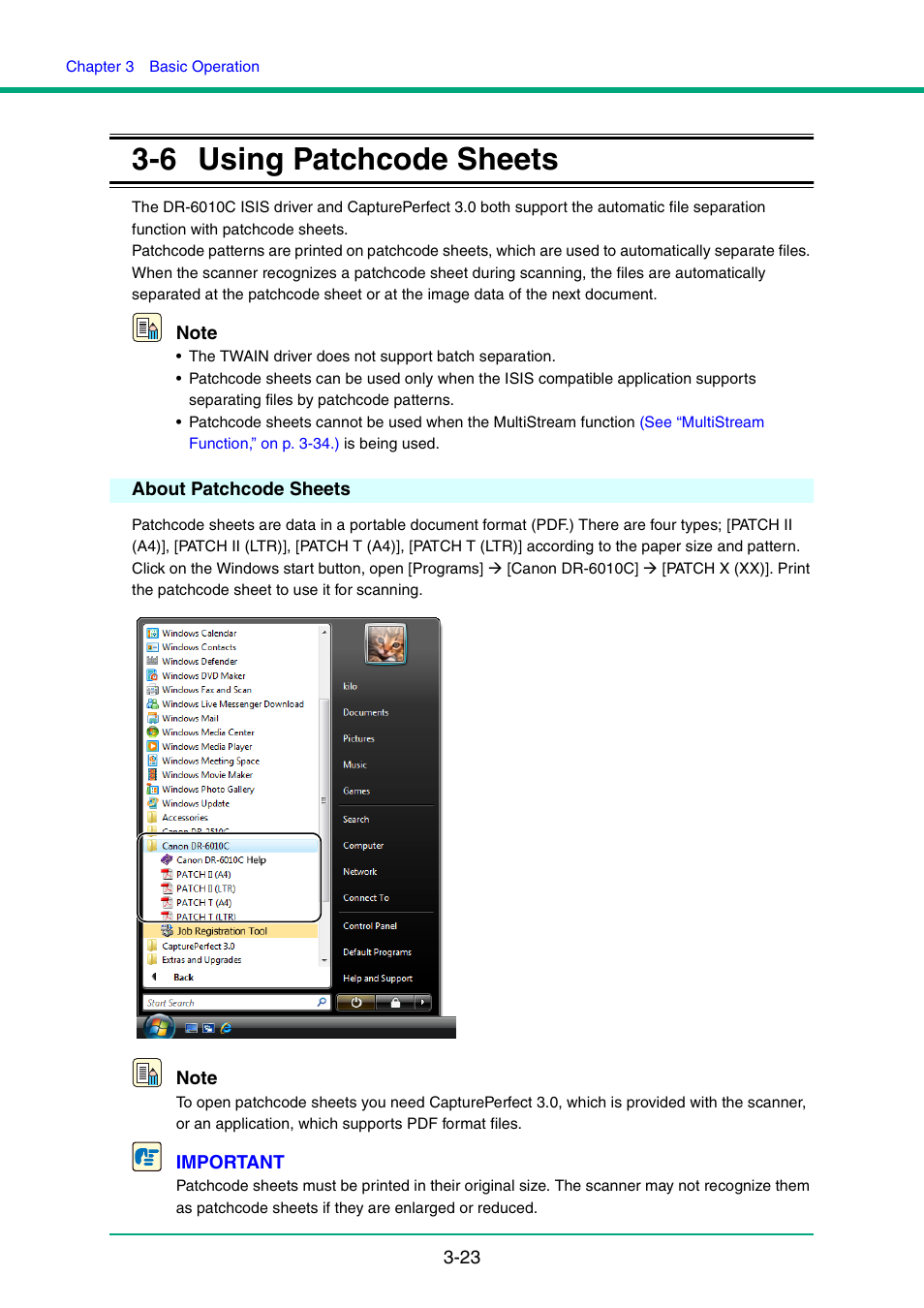 6 using patchcode sheets, About patchcode sheets | Canon IMAGE FORMULA DR-6010C User Manual | Page 53 / 142