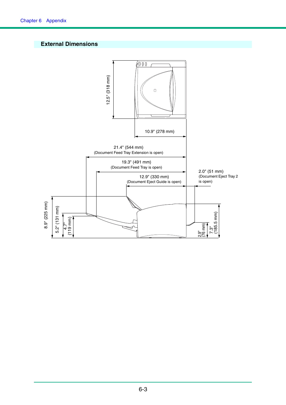 External dimensions, External dimensions -3, 3 external dimensions | Canon IMAGE FORMULA DR-6010C User Manual | Page 92 / 142