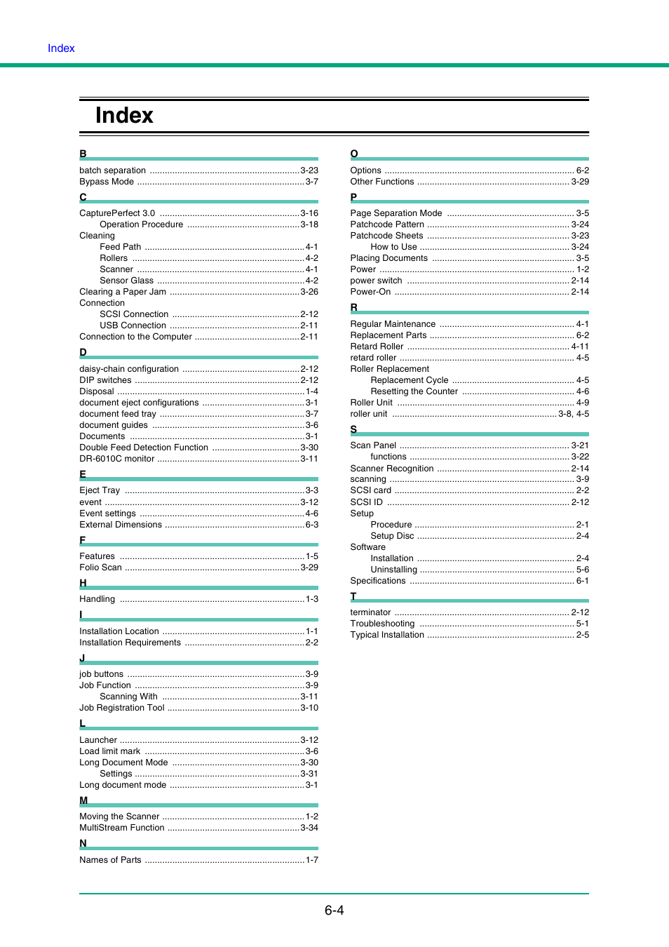 Index, Index -4 | Canon IMAGE FORMULA DR-6010C User Manual | Page 93 / 142