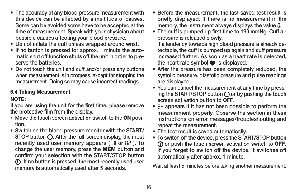 Beurer BC 58 User Manual | Page 16 / 56