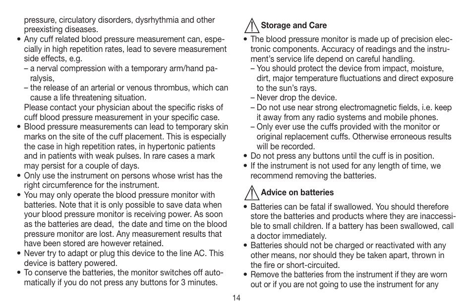 Beurer BC 60 User Manual | Page 14 / 84