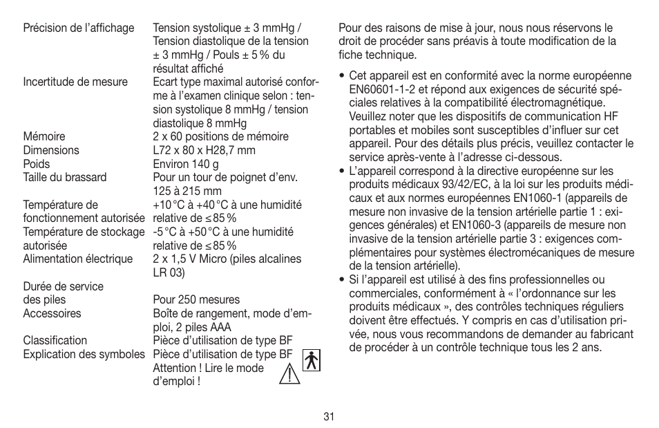 Beurer BC 60 User Manual | Page 31 / 84