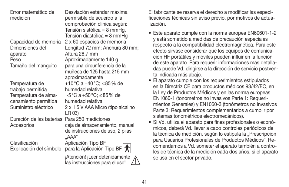 Beurer BC 60 User Manual | Page 41 / 84