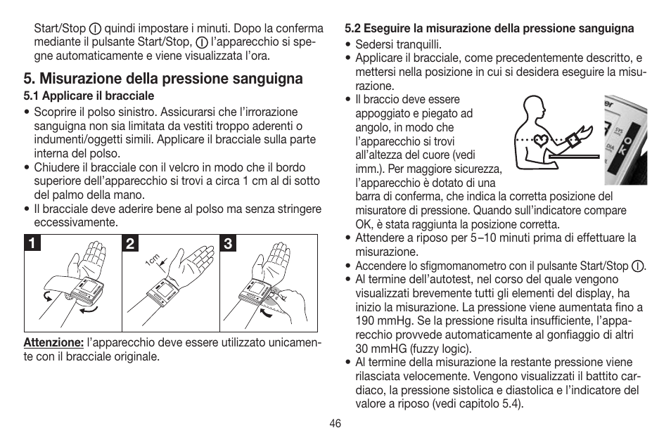 Misurazione della pressione sanguigna | Beurer BC 60 User Manual | Page 46 / 84