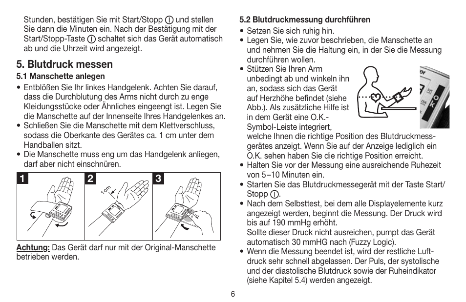 Blutdruck messen | Beurer BC 60 User Manual | Page 6 / 84