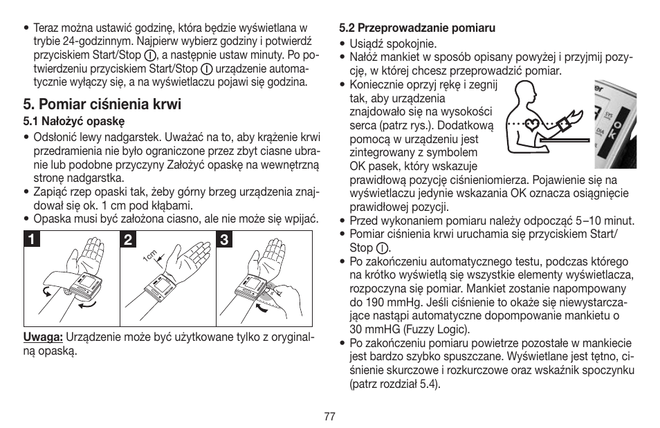 Pomiar ciśnienia krwi | Beurer BC 60 User Manual | Page 77 / 84