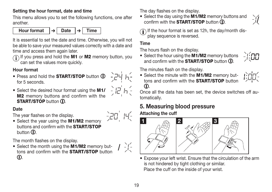 Measuring blood pressure | Beurer BC 80 User Manual | Page 19 / 100