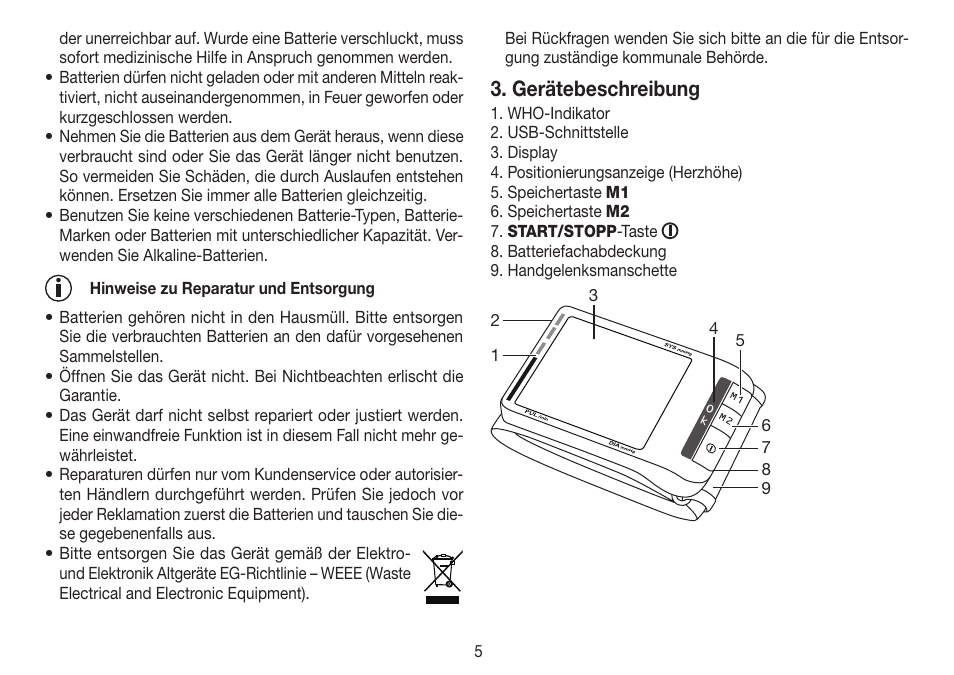 Gerätebeschreibung | Beurer BC 80 User Manual | Page 5 / 100