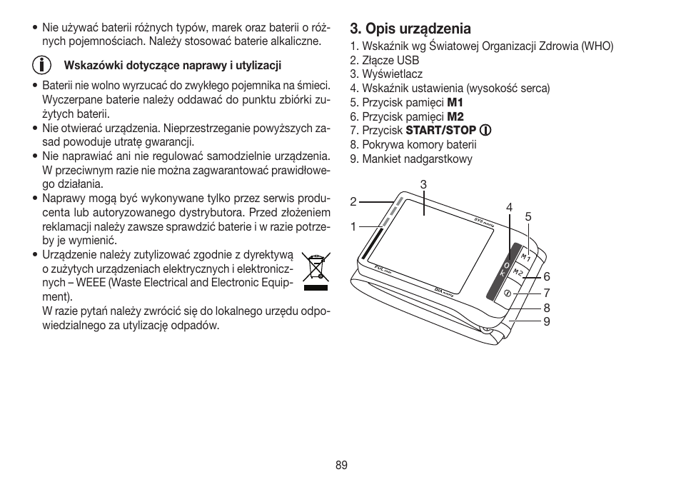 Opis urządzenia | Beurer BC 80 User Manual | Page 89 / 100