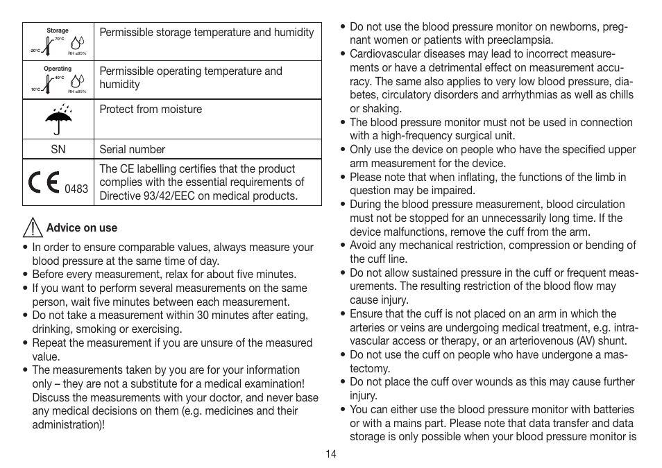 Beurer BM 19 User Manual | Page 14 / 92