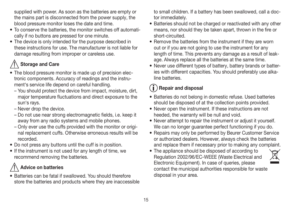 Beurer BM 19 User Manual | Page 15 / 92