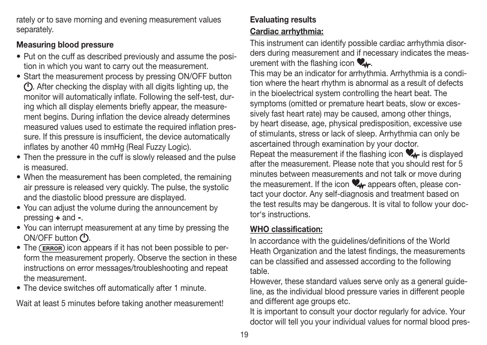 Beurer BM 19 User Manual | Page 19 / 92