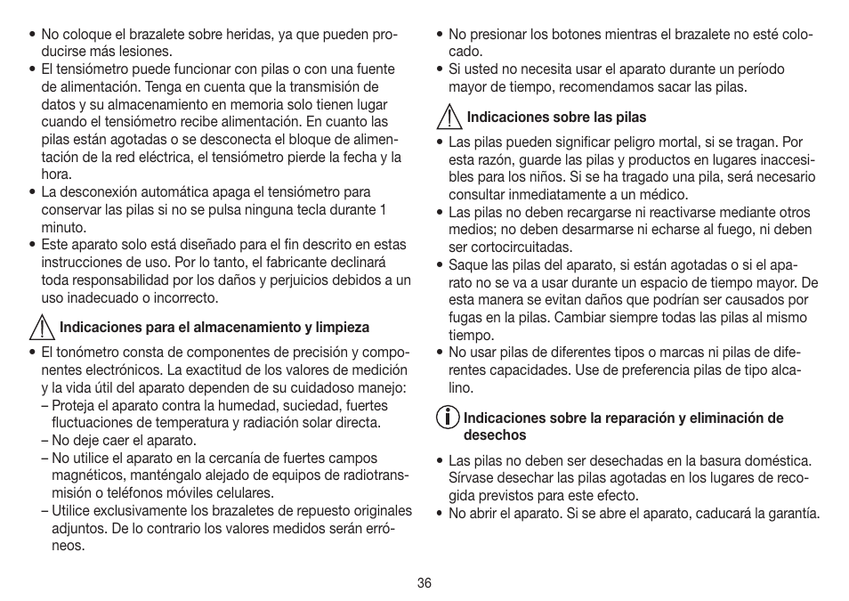 Beurer BM 19 User Manual | Page 36 / 92