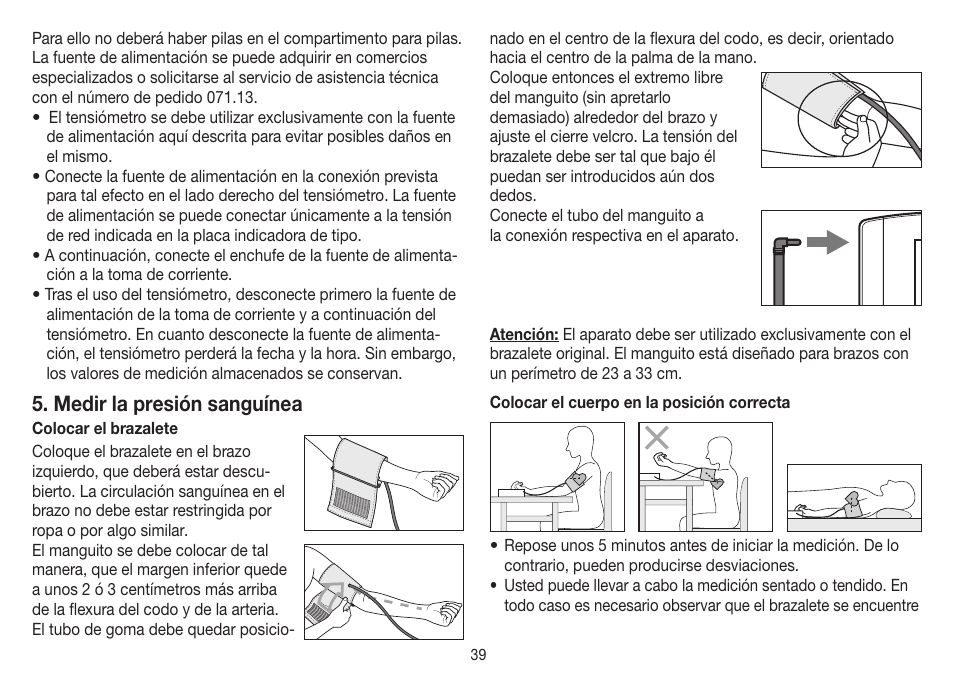 Medir la presión sanguínea | Beurer BM 19 User Manual | Page 39 / 92