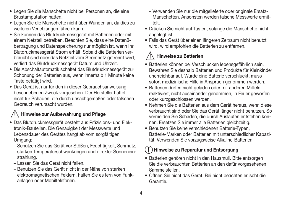 Beurer BM 19 User Manual | Page 4 / 92