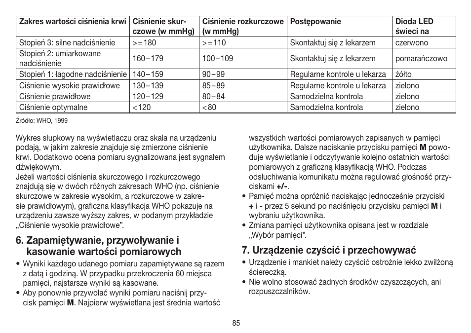 Urządzenie czyścić i przechowywać | Beurer BM 19 User Manual | Page 85 / 92