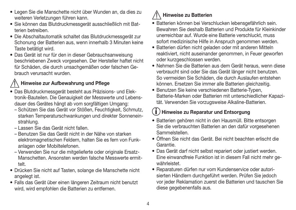 Beurer BM 26 User Manual | Page 4 / 80