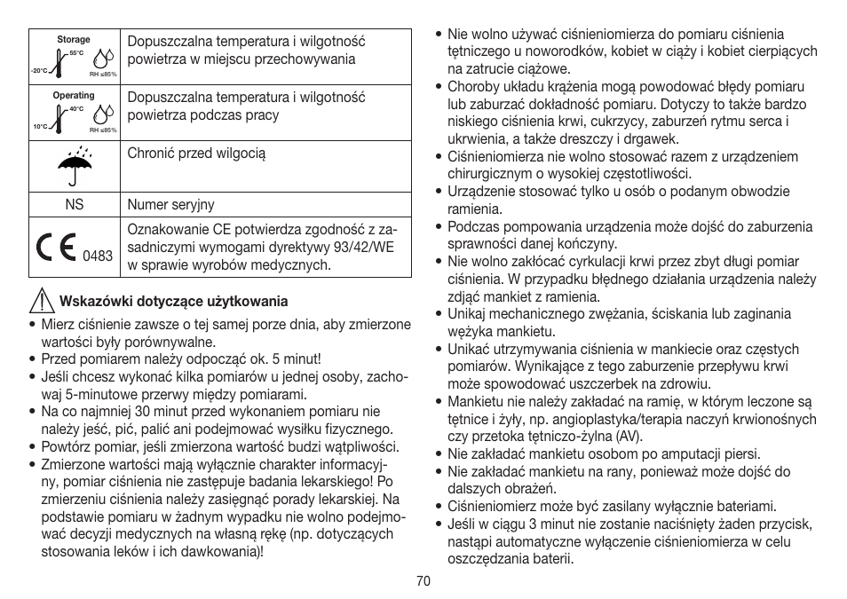 Beurer BM 26 User Manual | Page 70 / 80