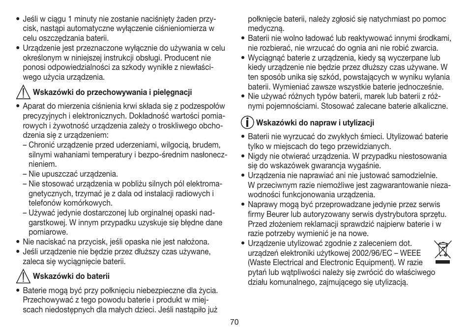 Beurer BM 35 User Manual | Page 70 / 80