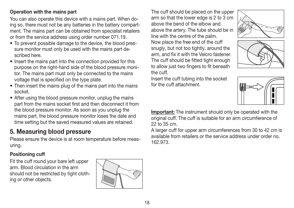 Measuring blood pressure | Beurer BM 40 User Manual | Page 18 / 92