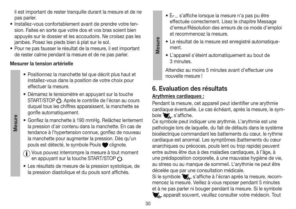 Evaluation des résultats | Beurer BM 40 User Manual | Page 30 / 92