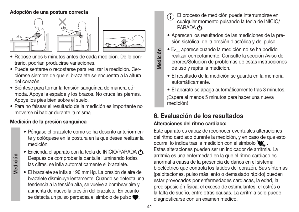 Evaluación de los resultados | Beurer BM 40 User Manual | Page 41 / 92