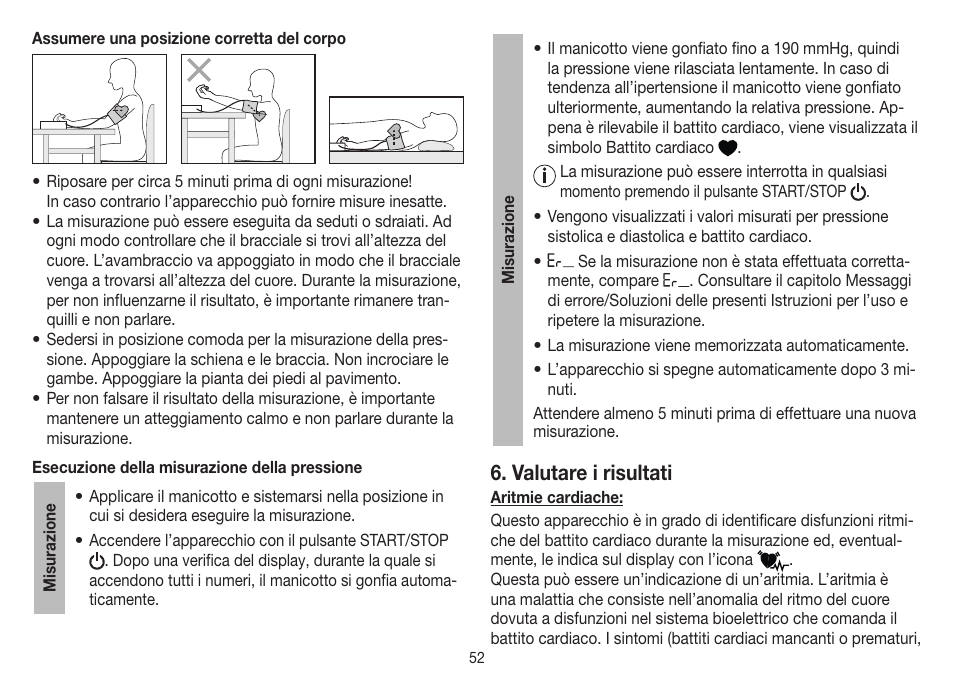 Valutare i risultati | Beurer BM 40 User Manual | Page 52 / 92