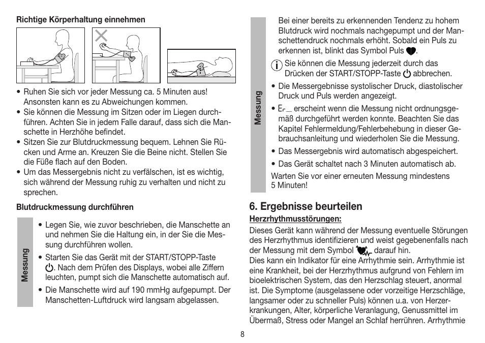 Ergebnisse beurteilen | Beurer BM 40 User Manual | Page 8 / 92