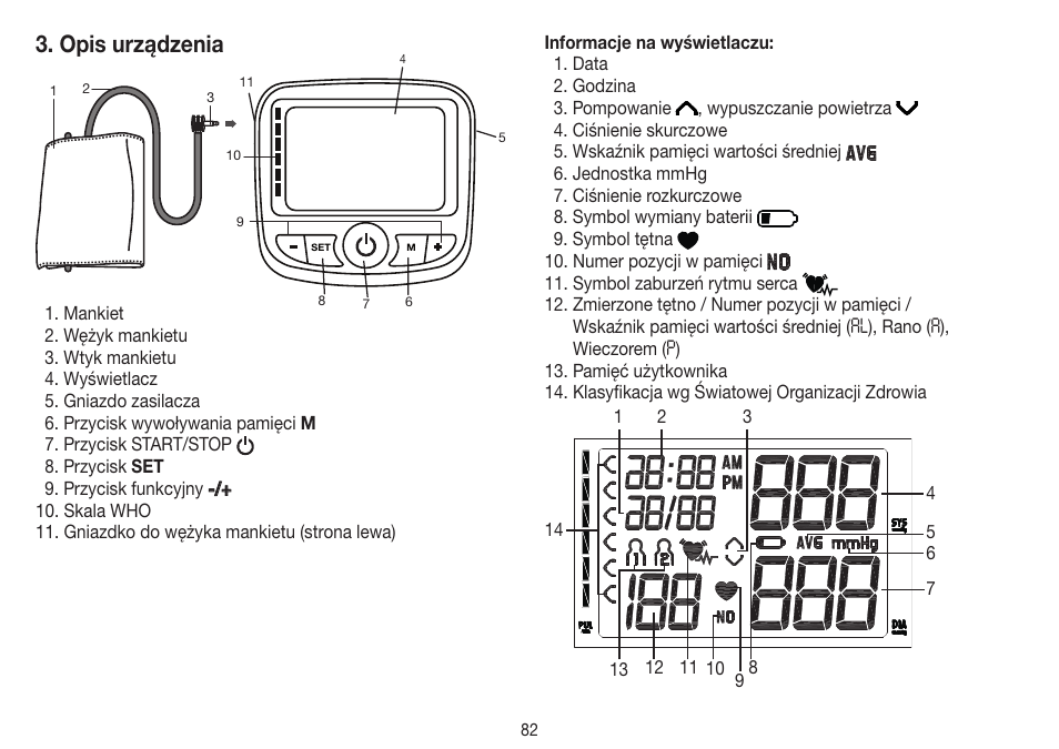 Opis urządzenia | Beurer BM 40 User Manual | Page 82 / 92