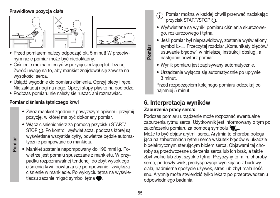 Interpretacja wyników | Beurer BM 40 User Manual | Page 85 / 92