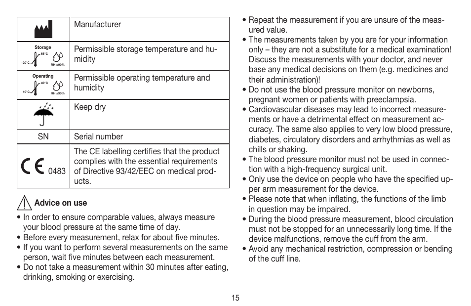Beurer BM 44 User Manual | Page 15 / 100
