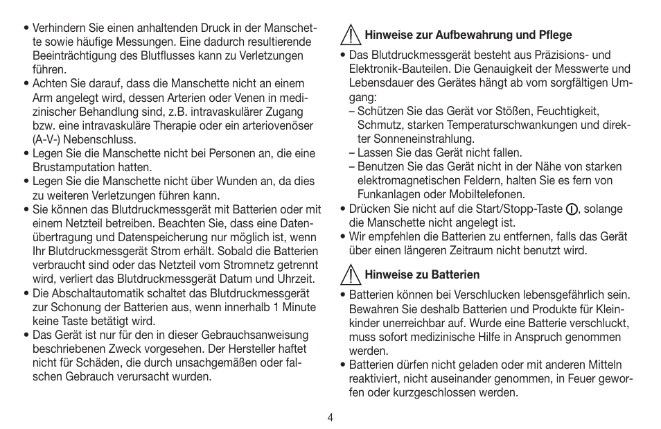 Beurer BM 44 User Manual | Page 4 / 100