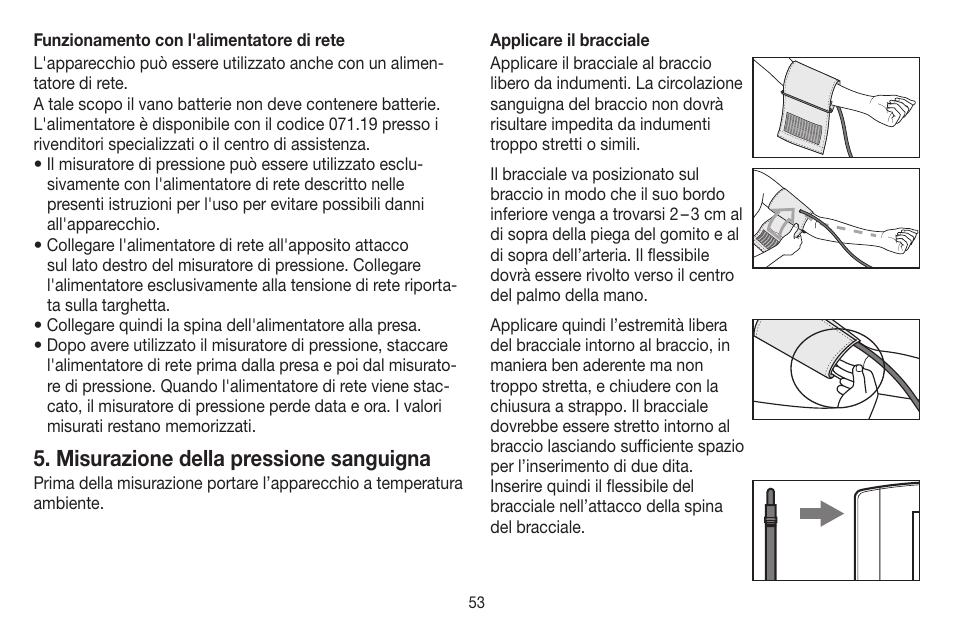 Misurazione della pressione sanguigna | Beurer BM 44 User Manual | Page 53 / 100