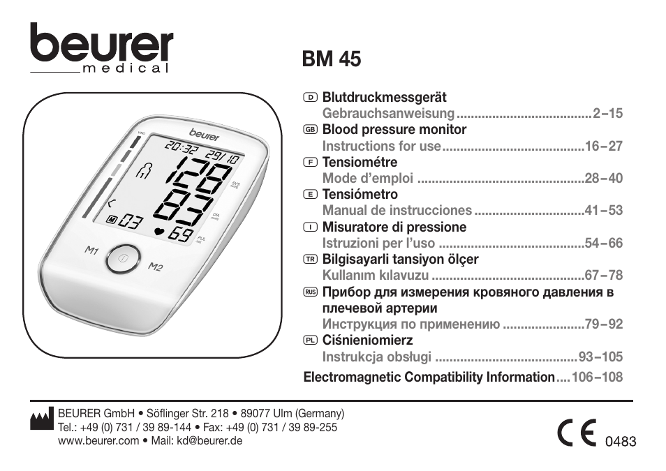 Beurer BM 45 User Manual | 108 pages