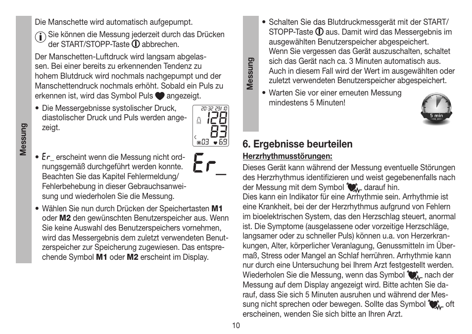 Ergebnisse beurteilen | Beurer BM 45 User Manual | Page 10 / 108