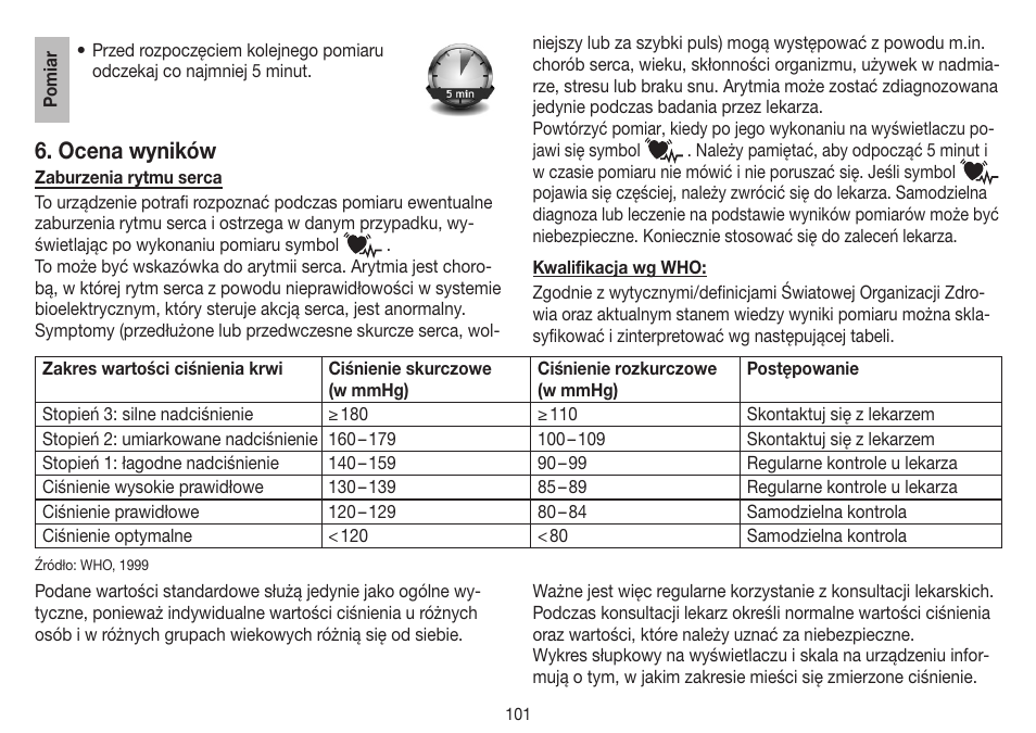 Ocena wyników | Beurer BM 45 User Manual | Page 101 / 108