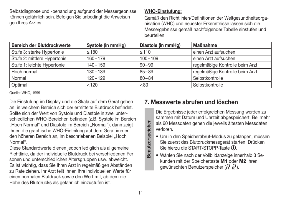 Messwerte abrufen und löschen | Beurer BM 45 User Manual | Page 11 / 108