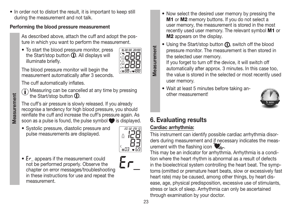 Evaluating results | Beurer BM 45 User Manual | Page 23 / 108