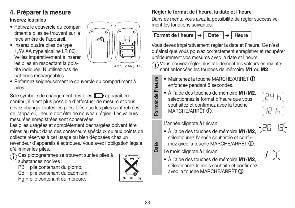 Préparer la mesure | Beurer BM 45 User Manual | Page 33 / 108