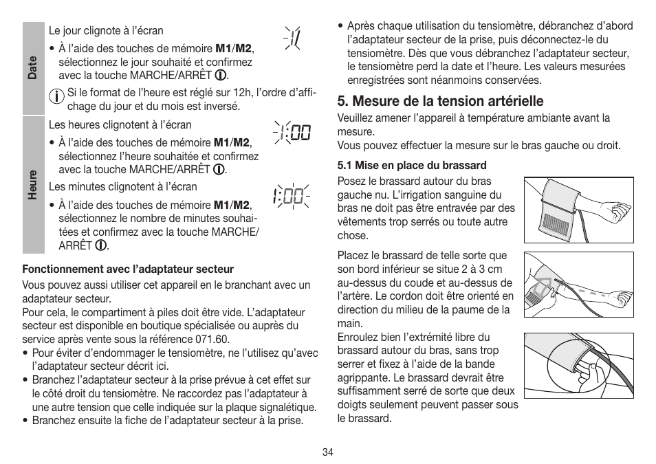 Mesure de la tension artérielle | Beurer BM 45 User Manual | Page 34 / 108