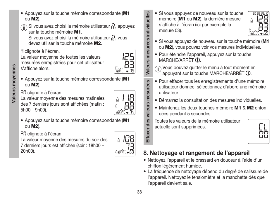 Nettoyage et rangement de l’appareil | Beurer BM 45 User Manual | Page 38 / 108