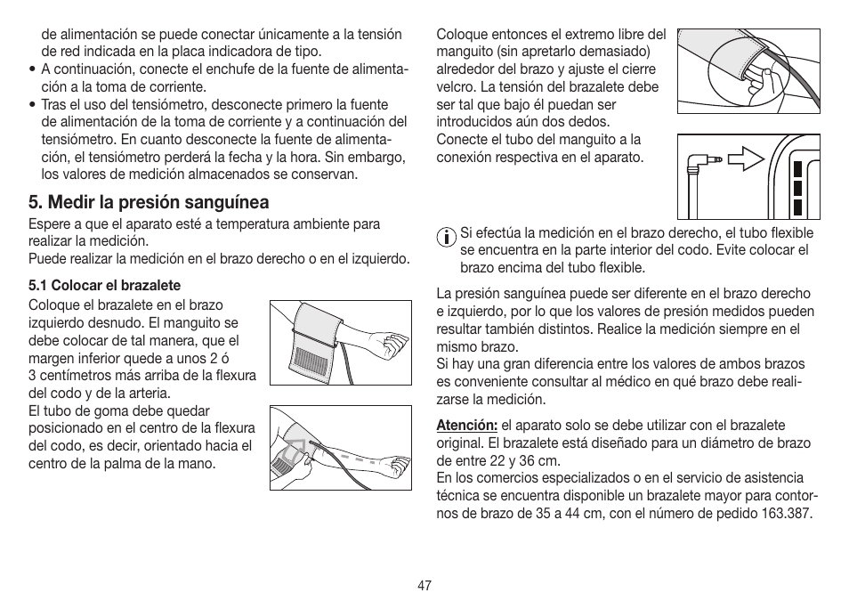 Medir la presión sanguínea | Beurer BM 45 User Manual | Page 47 / 108