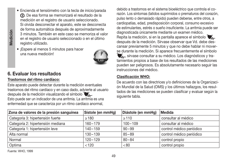 Evaluar los resultados | Beurer BM 45 User Manual | Page 49 / 108