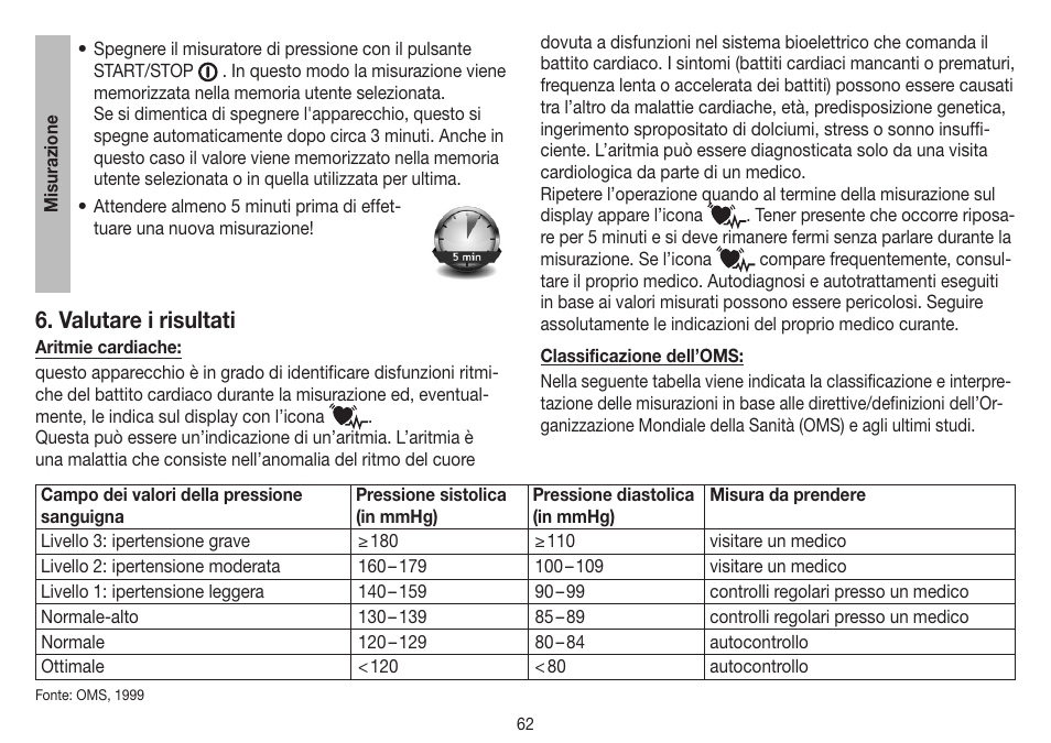 Valutare i risultati | Beurer BM 45 User Manual | Page 62 / 108