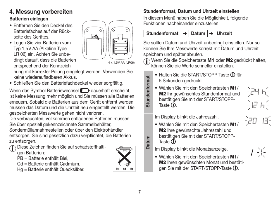 Messung vorbereiten | Beurer BM 45 User Manual | Page 7 / 108