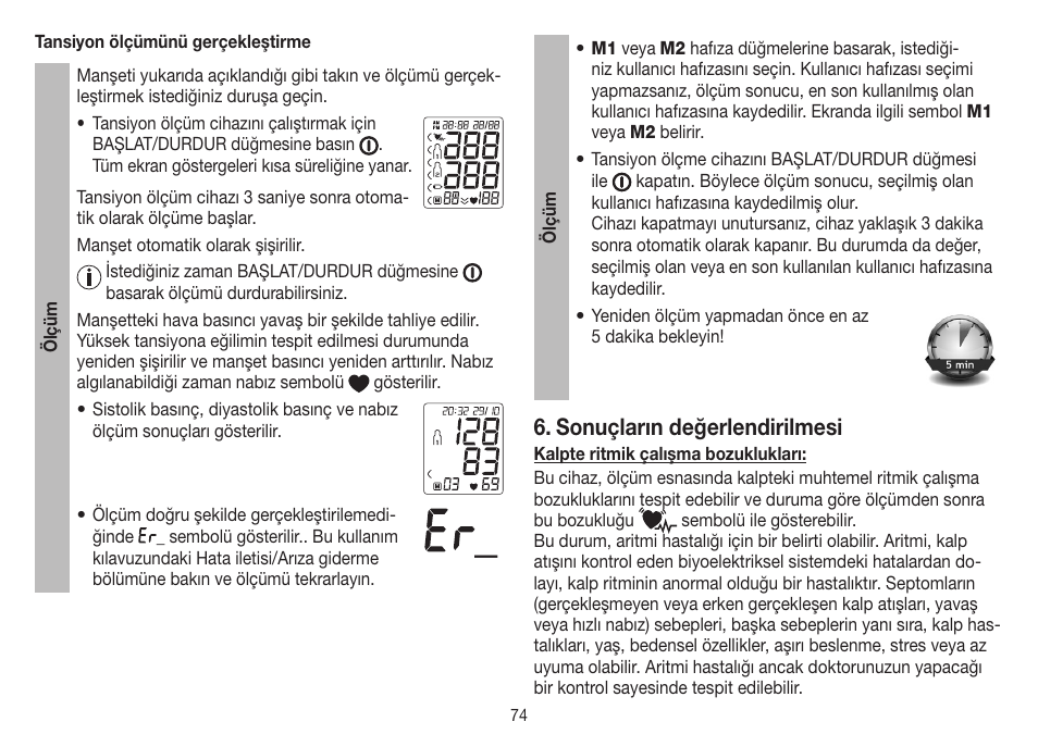 Sonuçların değerlendirilmesi | Beurer BM 45 User Manual | Page 74 / 108